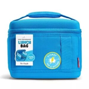 Fit & Fresh Kids' Adventurer Lunch Box/Bag with 2 Ice Packs - Blue